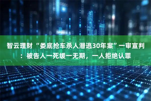 智云理财 “娄底抢车杀人潜逃30年案”一审宣判:被告人一死缓一无期,一人拒绝认罪